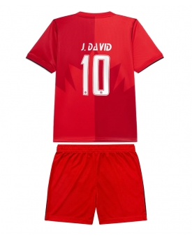 Billige Fotballdrakt Canada Jonathan David #10 Replika Hjemmedraktsett Barn VM 2026 Kortermet (med bukser)